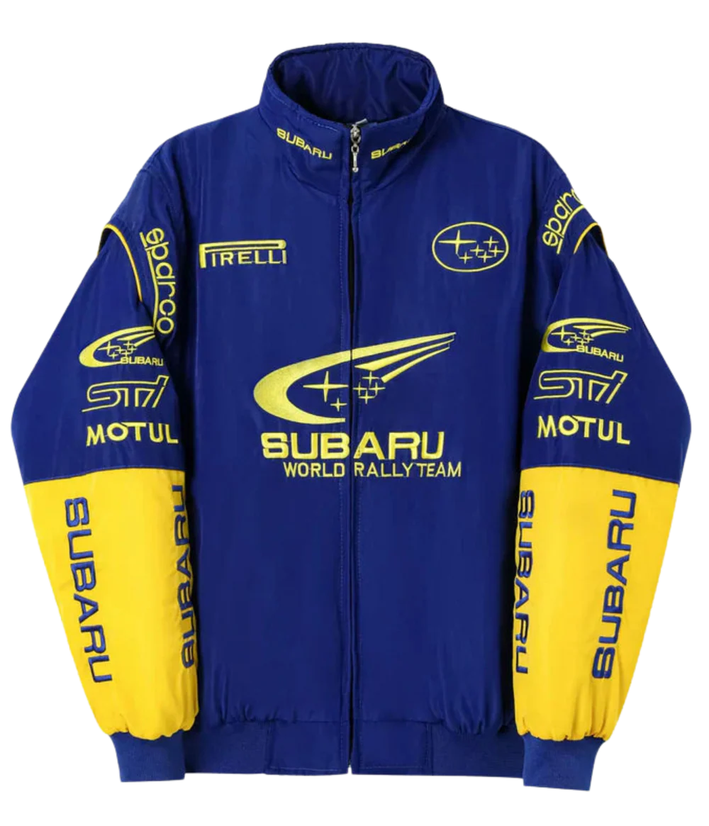 Subaru Rally Vintage Racing Ceket - Mavi