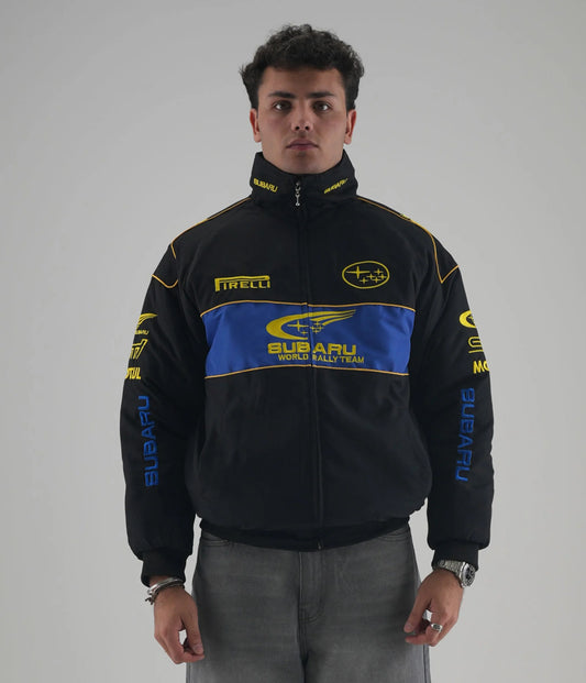 Subaru Rally Vintage Racing Ceket - Siyah