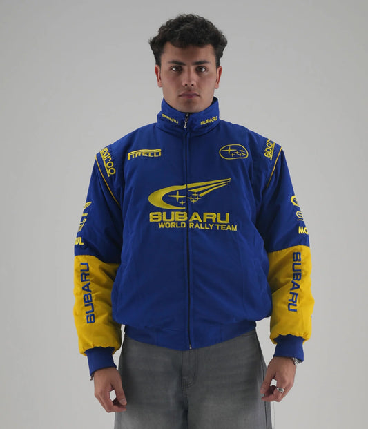 Subaru Rally Vintage Racing Ceket - Mavi