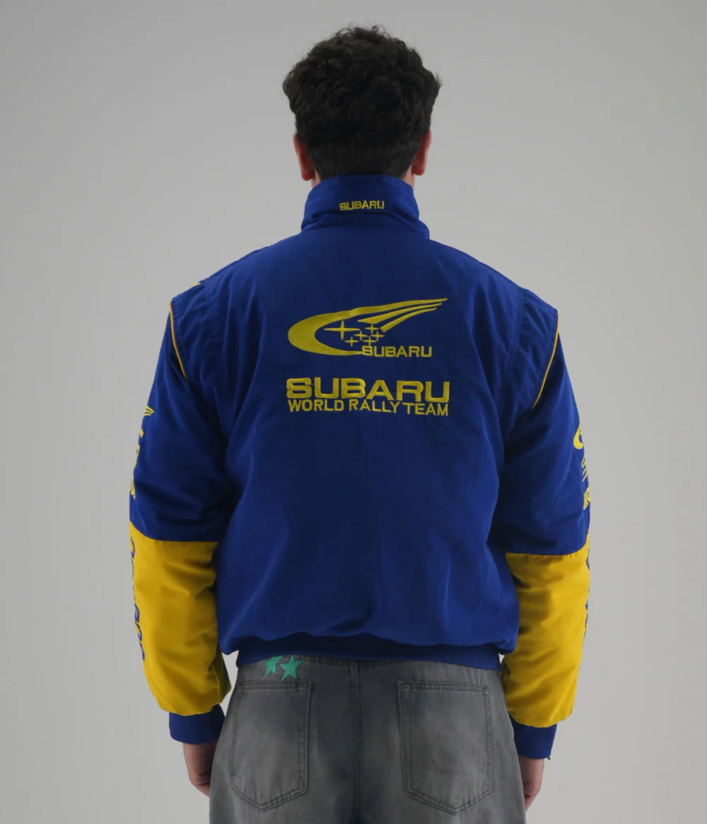 Subaru Rally Vintage Racing Ceket - Mavi