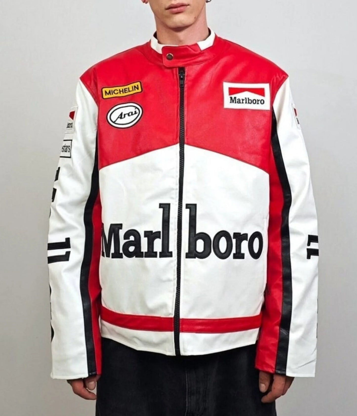Marlboro Racing Deri Ceket - Klasik