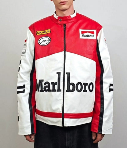 Marlboro Racing Deri Ceket - Klasik