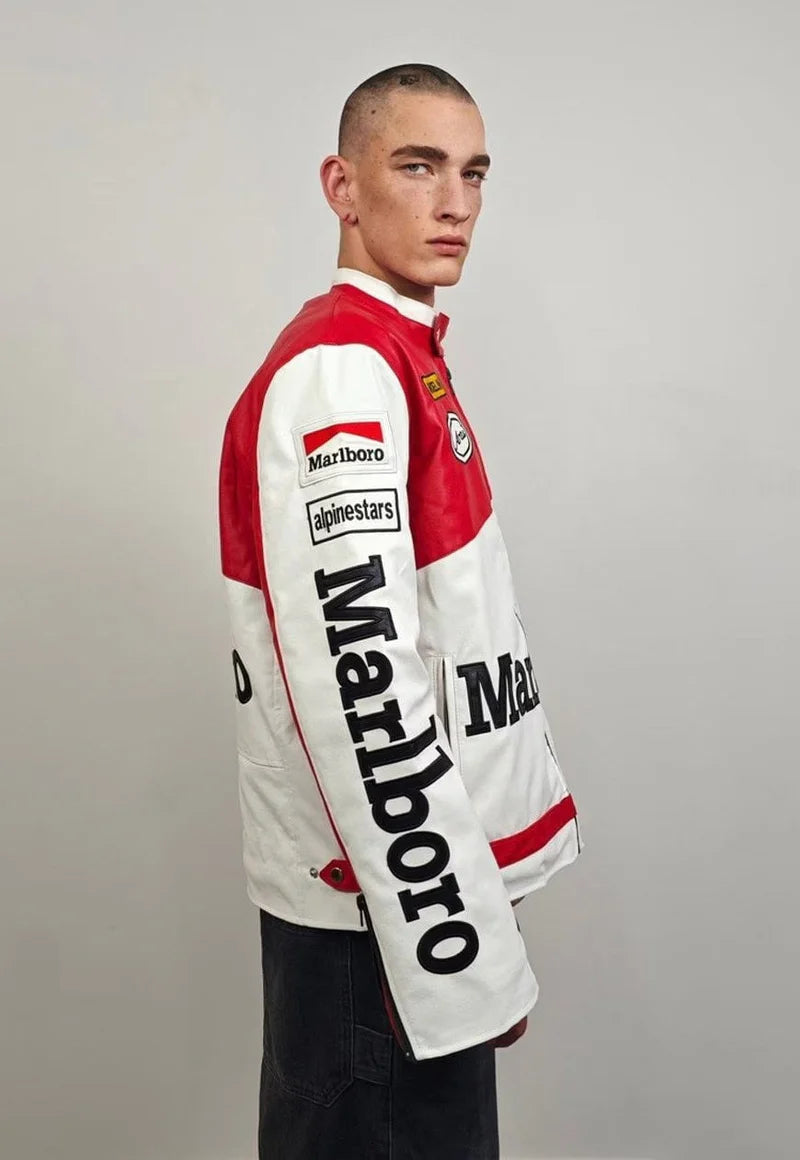 Marlboro Racing Deri Ceket - Klasik