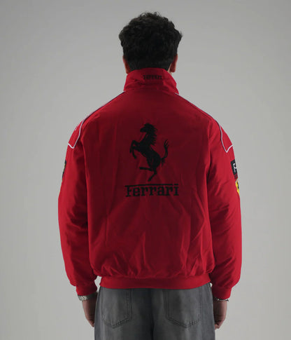 Ferrari F1 Vintage Racing Ceket - Kırmızı