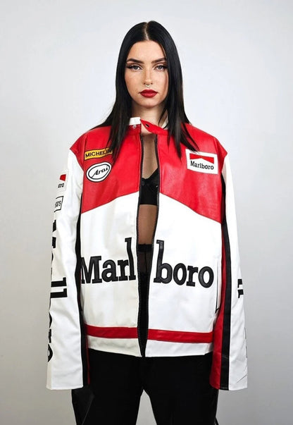 Marlboro Racing Deri Ceket - Klasik