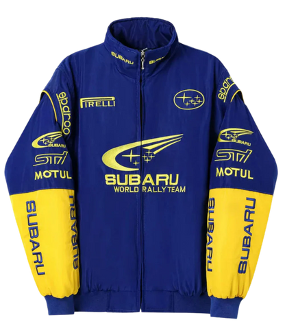 Subaru Rally Vintage Racing Ceket - Mavi
