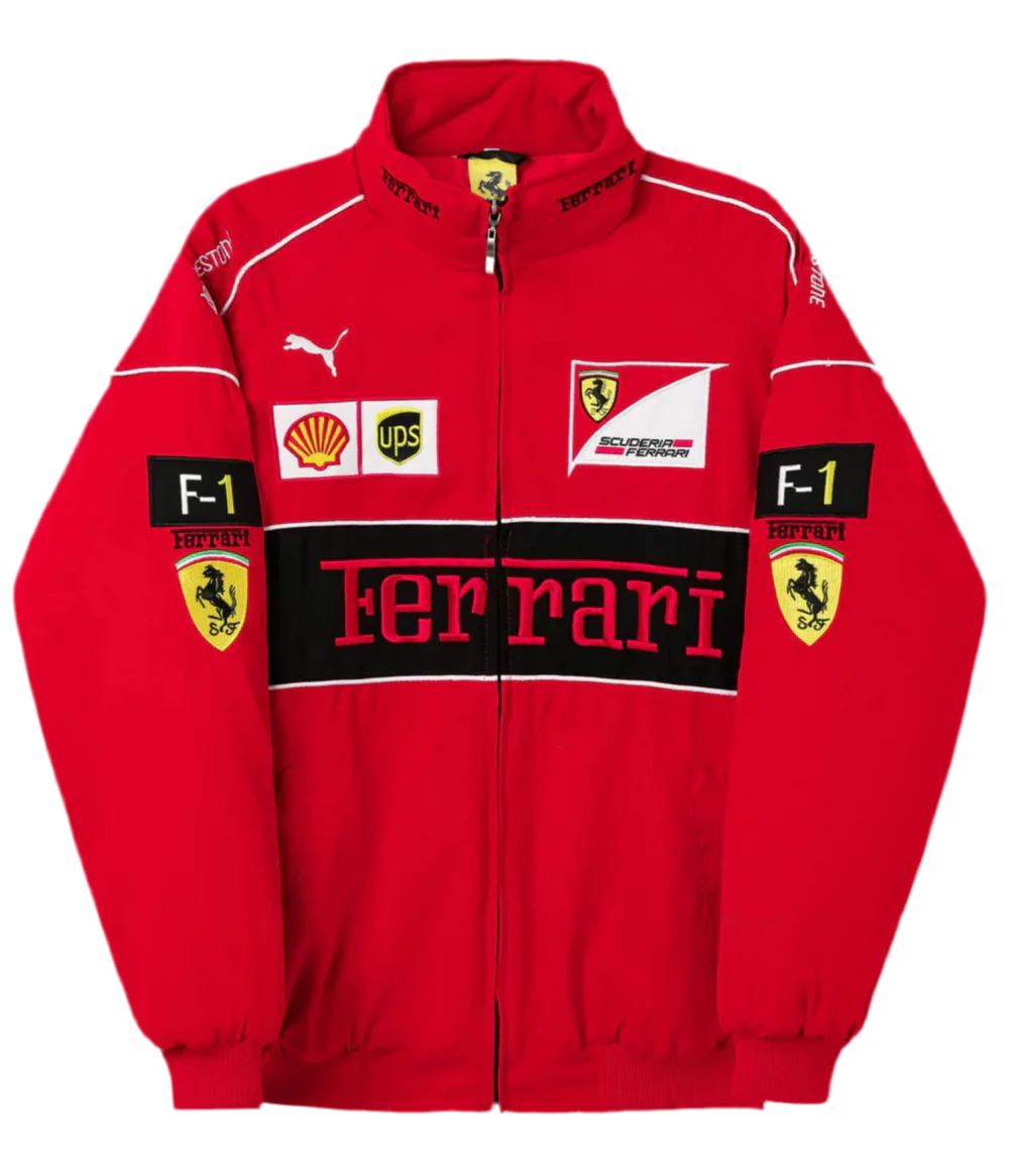 Ferrari F1 Vintage Racing Ceket - Kırmızı