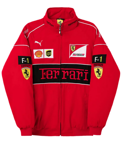 Ferrari F1 Vintage Racing Ceket - Kırmızı