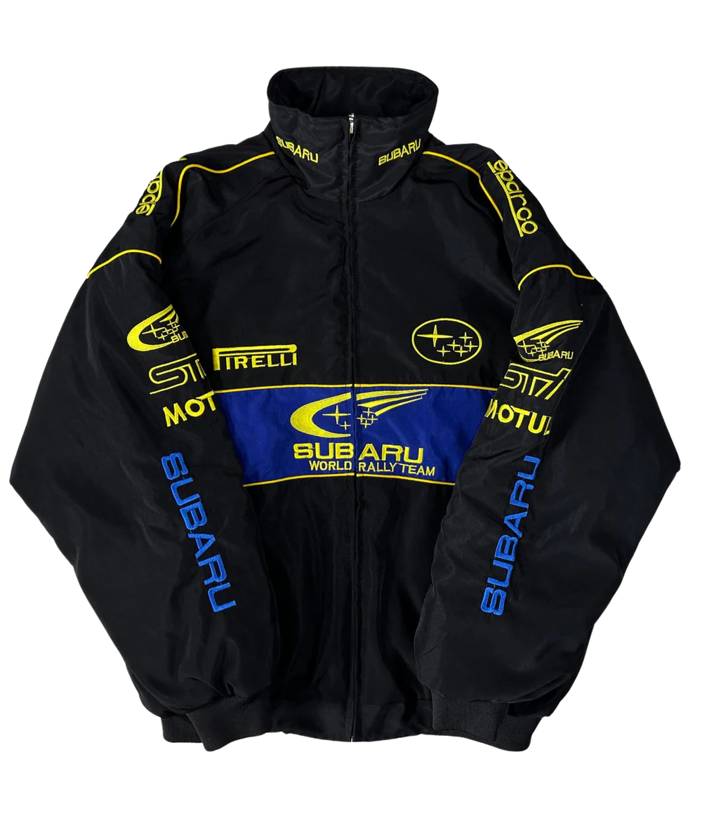 Subaru Rally Vintage Racing Ceket - Siyah