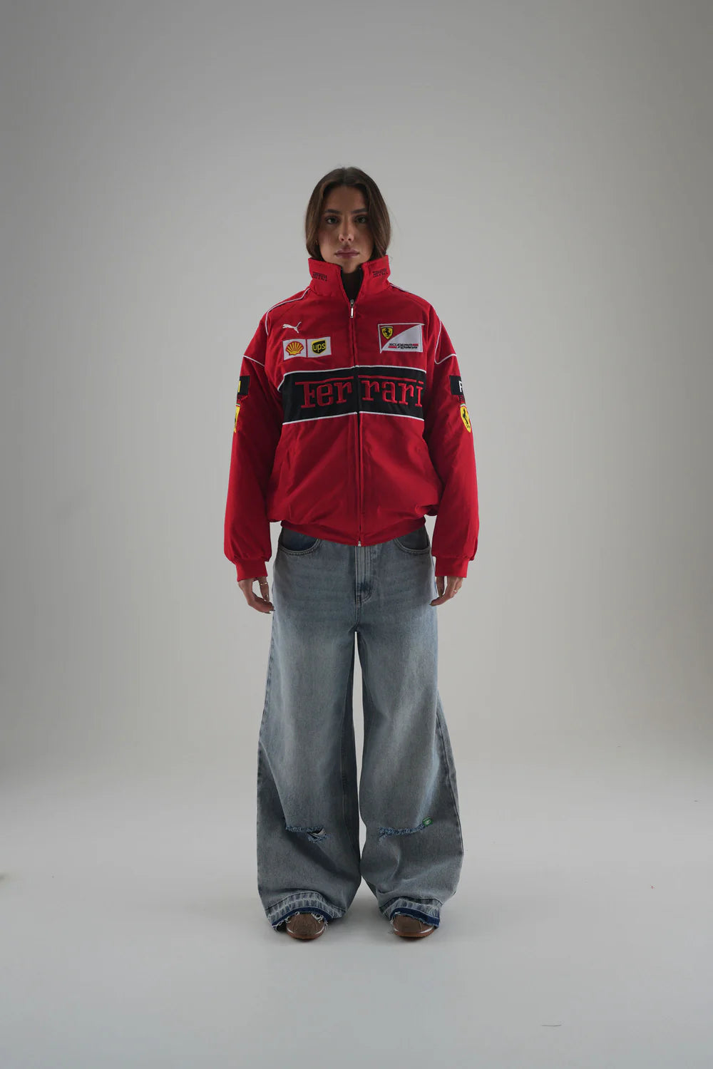 Ferrari F1 Vintage Racing Ceket - Kırmızı