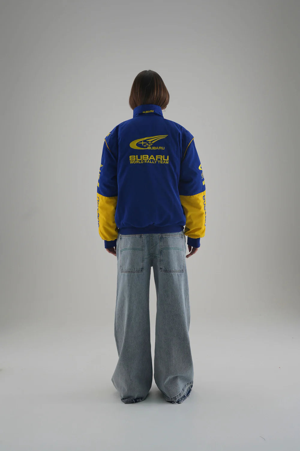 Subaru Rally Vintage Racing Ceket - Mavi