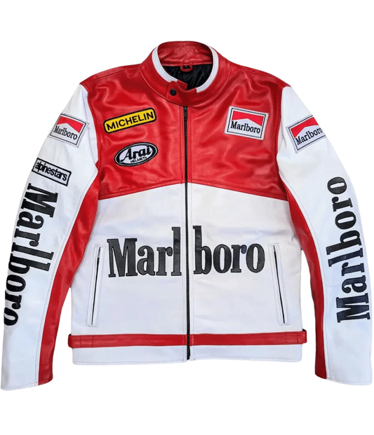 Marlboro Racing Deri Ceket - Klasik